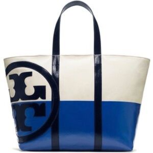 Tory Burch Blue and White Tote Bag
